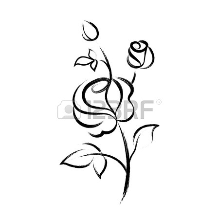 450x450 Rose Sketch Stock Photos. Royalty Free Business Images