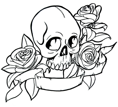 500x457 Skulls Coloring Pages Tattoo Pictures To Pin