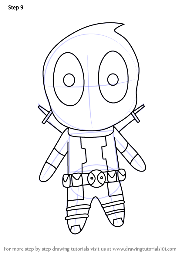600x846 Learn How To Draw Chibi Deadpool (Chibi Characters) Step By Step