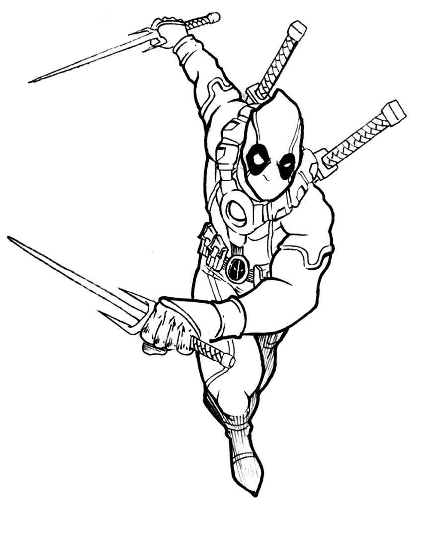 900x1088 Printable Deadpool Coloring Pages Coloring Me