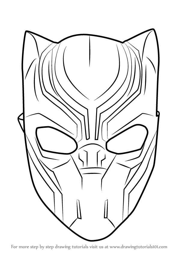 596x843 Step By Step How To Draw Black Panther Mask