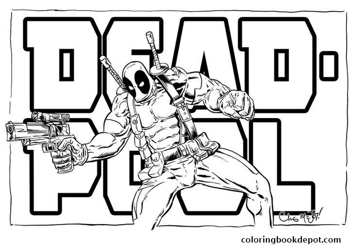 736x506 Deadpool Logo Movie 2016 Coloring Pages