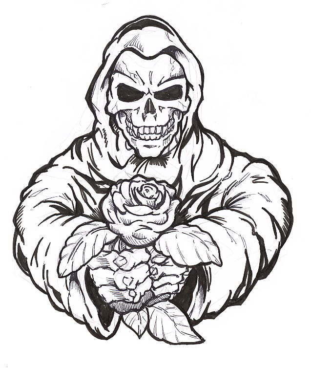 637x753 Death With A Rose By Optimus8404