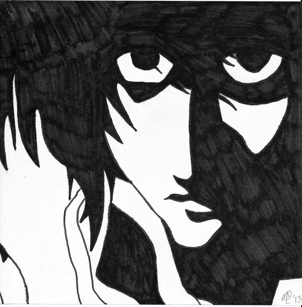 1024x1040 Death Note L Sharpie Drawing By Xbandgeekgirlx