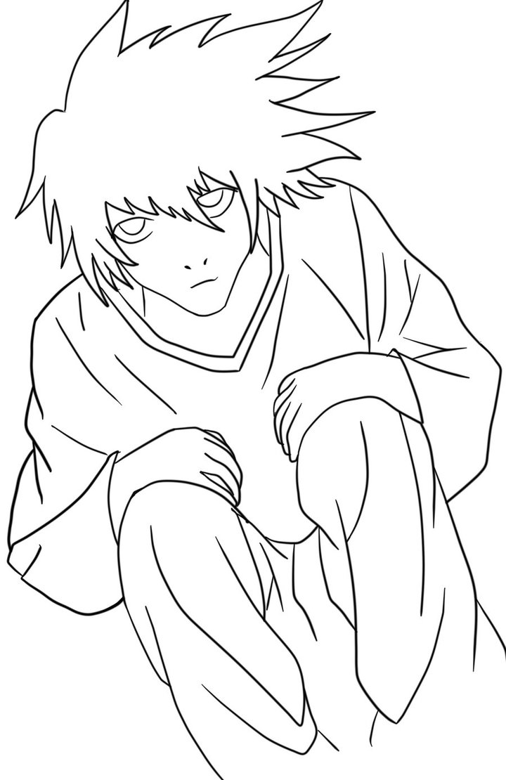 720x1110 L (Death Note) Line Art By Sk3tch 4rtist