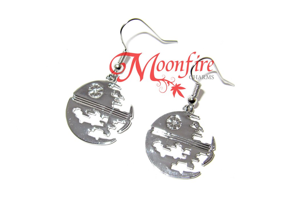 1024x768 Star Wars Death Star Silhouette Earrings Moonfire Charms