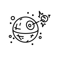 200x200 Death Star Line Art