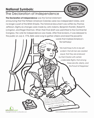 301x378 National Symbols The Declaration Of Independence Worksheet