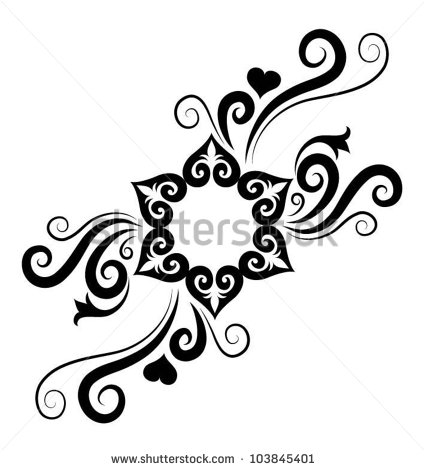 425x470 Stock Vector Spontaneous Ornament Flower Drawing With Curl