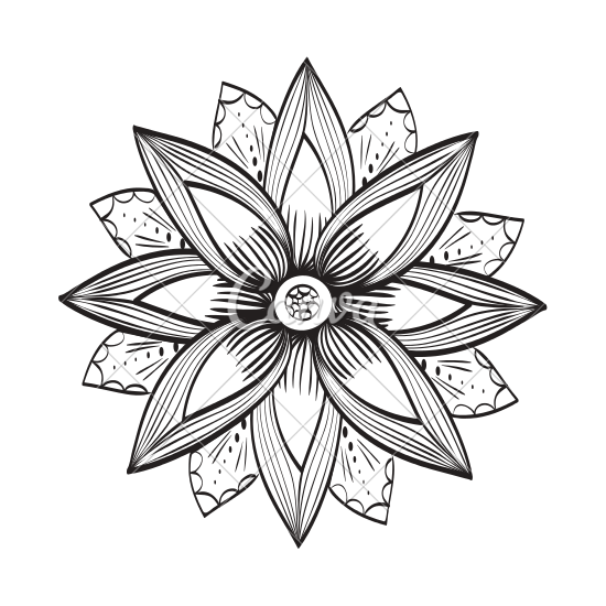 550x550 Decorative Flower Icon Drawing
