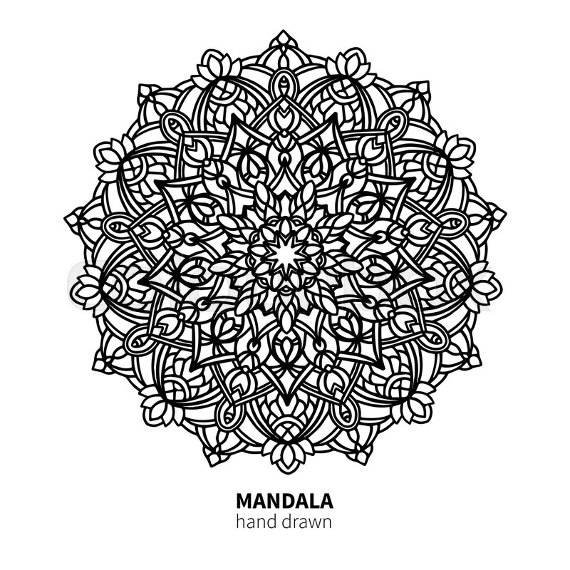 800x800 Mandala Flower Vector Drawing. Decorative Boho Round Ornament
