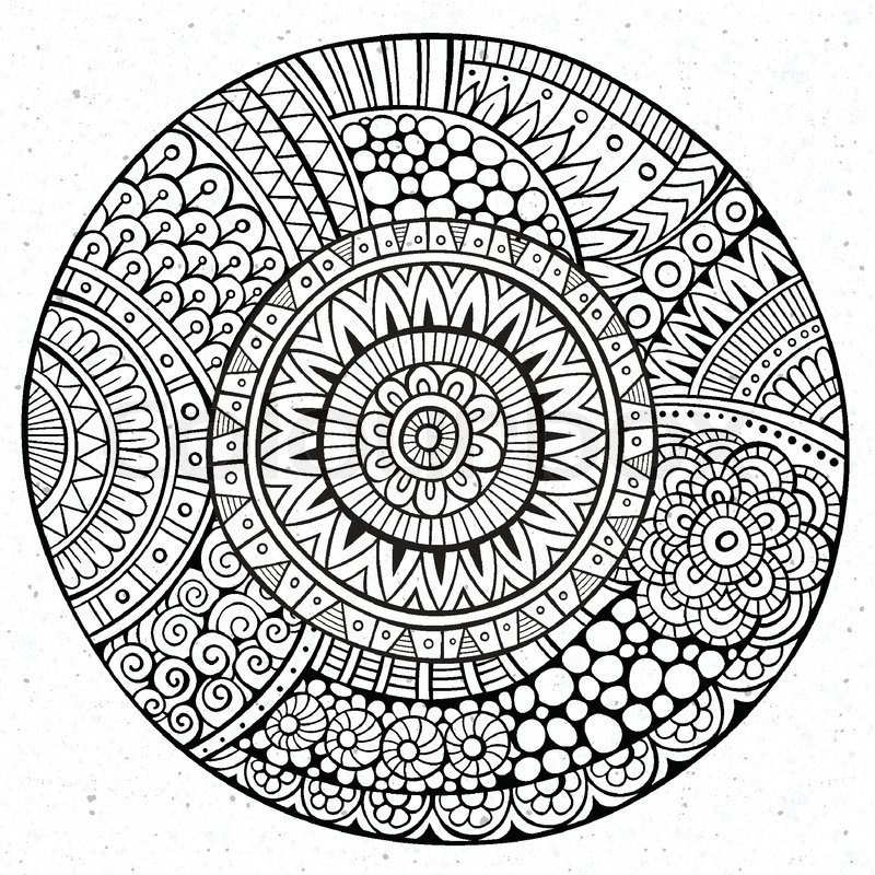 800x800 Vector Decorative Hand Drawn Circle Sketch Background Stock