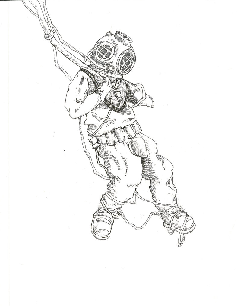 786x1016 Image Result For Deep Sea Diver Drawing Drawings