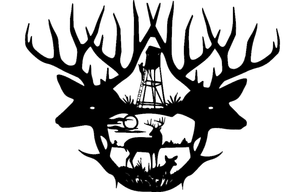 1002x633 2 Deer Antlers Dxf File Free Download