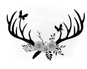 340x270 Antlers Flowers Png Etsy
