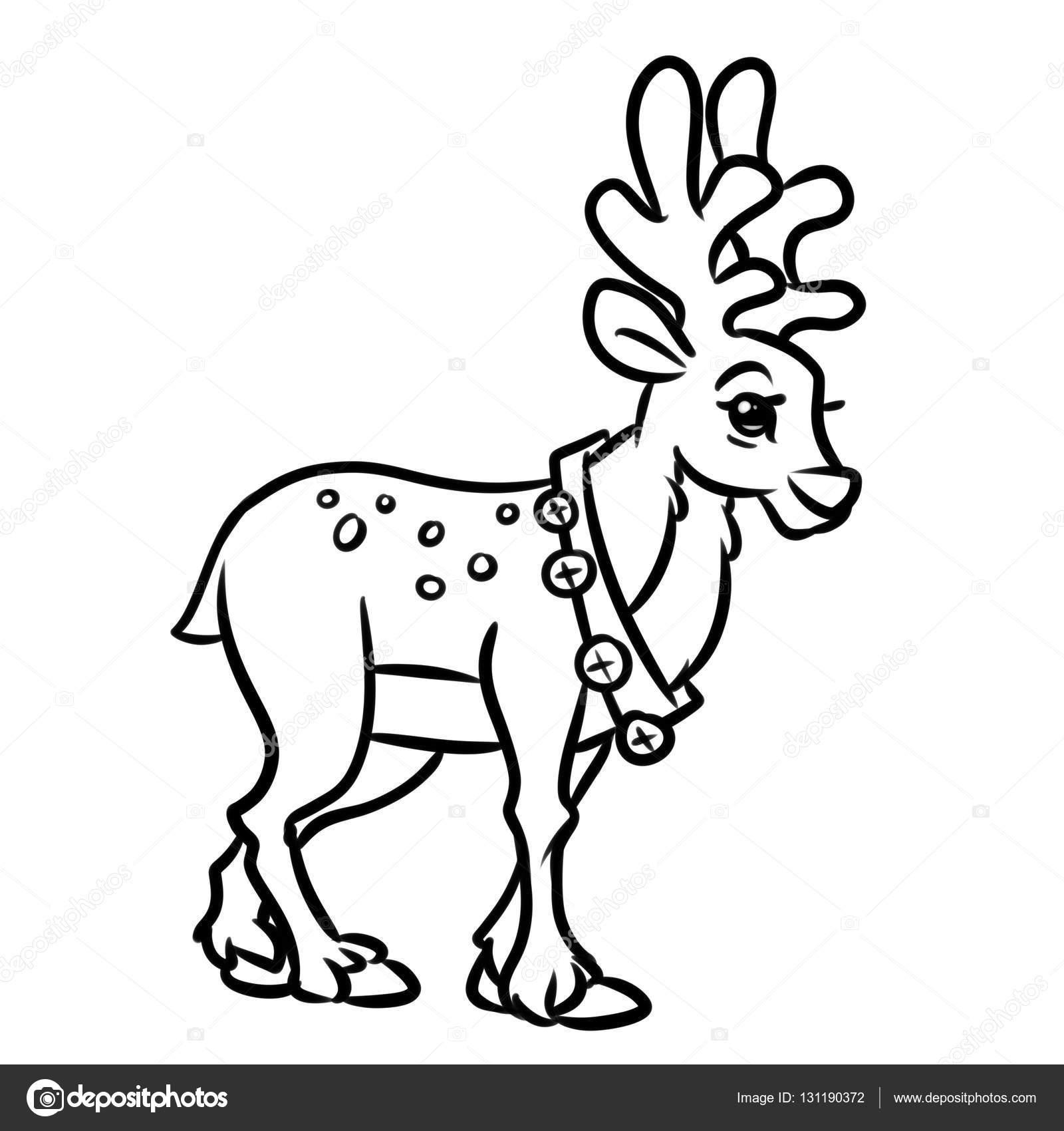 1600x1700 Deer Christmas Coloring Pages Cartoon Stock Photo Efengai