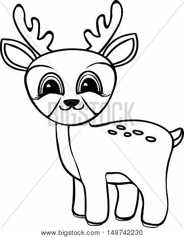 363x470 Funny Cartoon Baby Deer. Coloring Vector Amp Photo Bigstock
