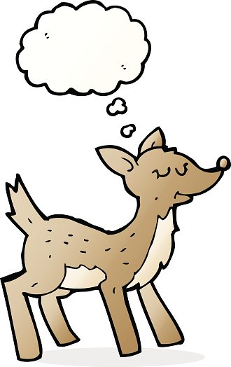 330x524 Cute Cartoon Deer With Thought Bubble Premium Clipart