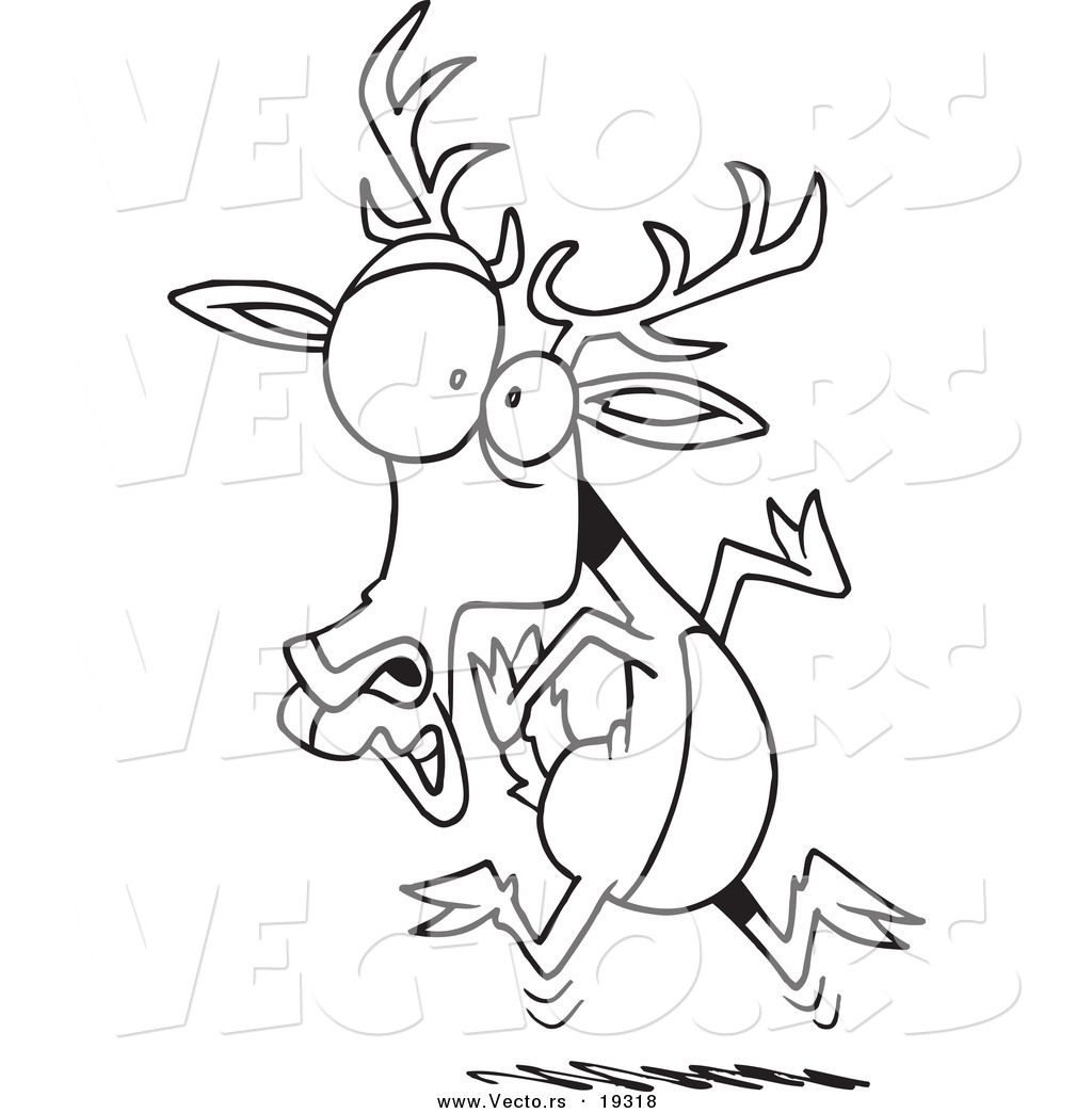 1024x1044 Vector Of A Cartoon Scared Deer