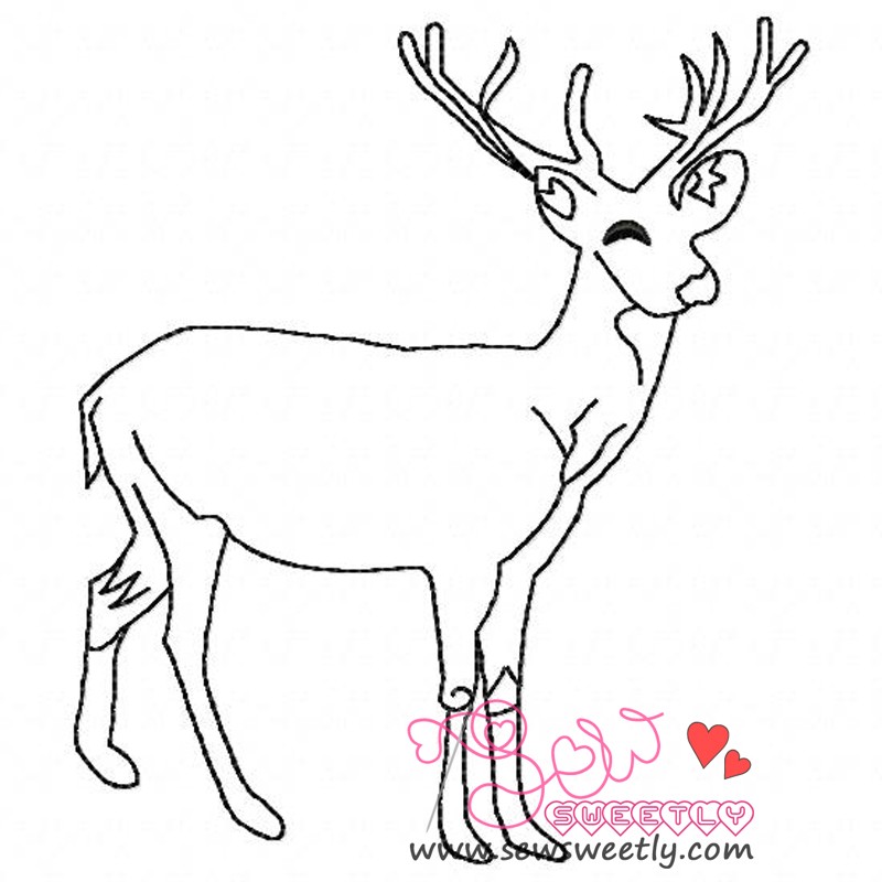 800x800 Deer Outline 2 Embroidery Design