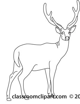 269x350 Deer Outline Clipart Black And White