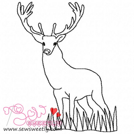 458x458 Deer Outline 1 Embroidery Design