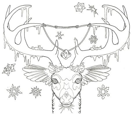 459x400 Deer Totem Coloring Page Root Inspirations