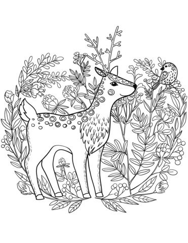 371x480 Deers Coloring Pages Free Coloring Pages
