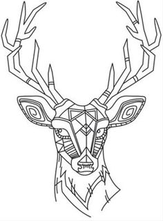 236x320 Light Geometric Stitching Makes Up A Majestic Deer Head. Pretty