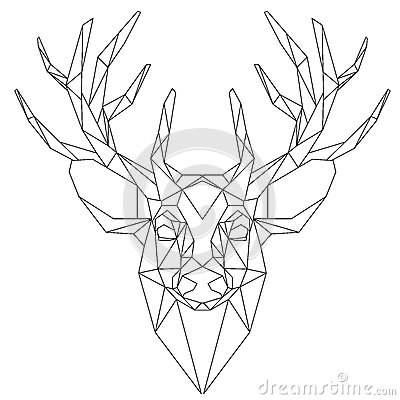 400x400 Animal Head Triangular Icon , Geometric Trendy Line Design. Vector