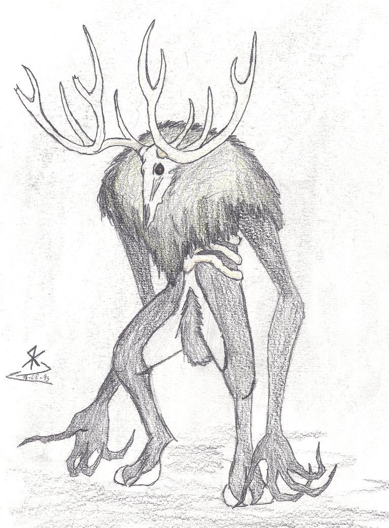 767x1041 Deer Skull Demon By Lasnight