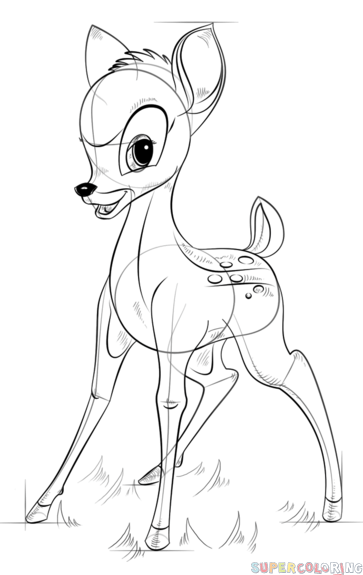 363x575 How To Draw Bambi Step By Step Drawing Tutorials