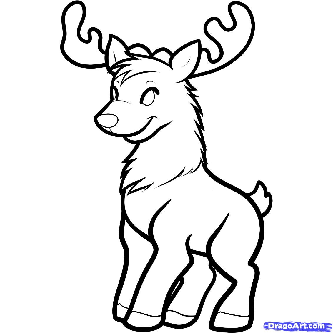 1132x1132 Realistic Cartoon Reindeer Face How To Draw A Christmas Deer