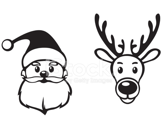 550x440 Santa And Deer Face Stock Vector