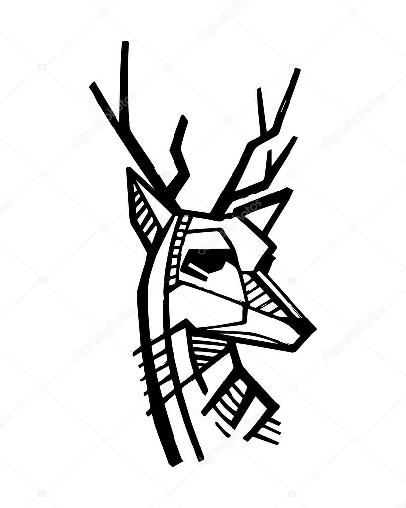 819x1024 Abstract Deer Head Stock Vector Bernardojbp