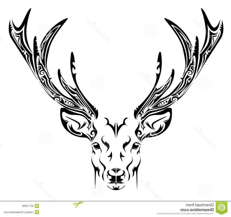 775x726 Top Deer Head Tribal Tattoo Design Vector Design Clip Art