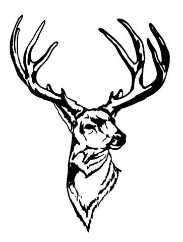 363x480 Deer Head 1 Decal Sticker