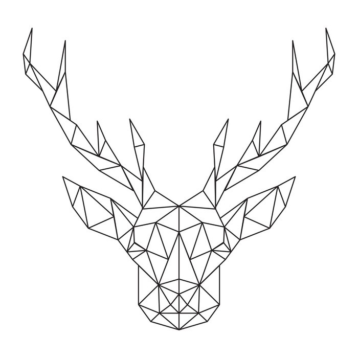700x700 Polygonal Deer Head. Creative Art Icon Stylized Sticker Pixers