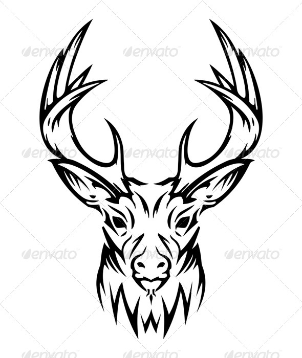 590x700 Tribal Deer Head Tattoos Group