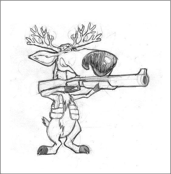 563x576 Deer Hunting Sketch By Rcpopart