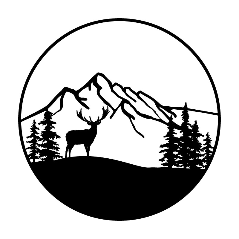 800x800 Deer In Forest Landscape Dxf File Free Download