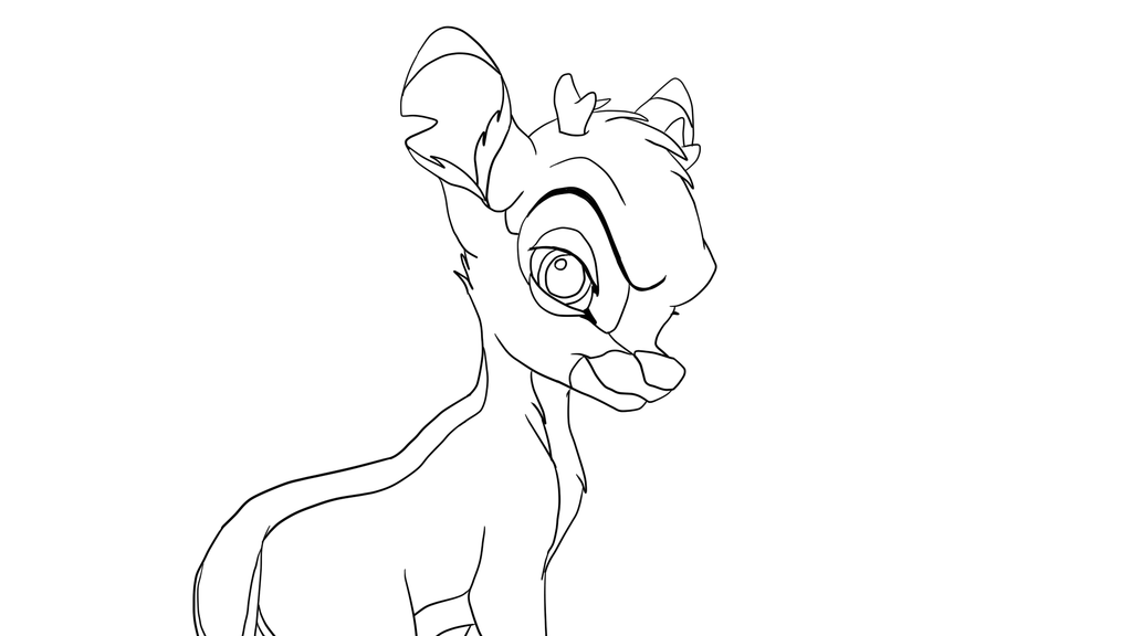 1024x576 Deer Line Art By Xx Hiro Xx