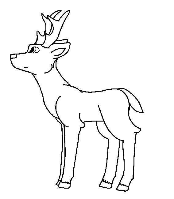 567x650 Drawn Deer Male Deer