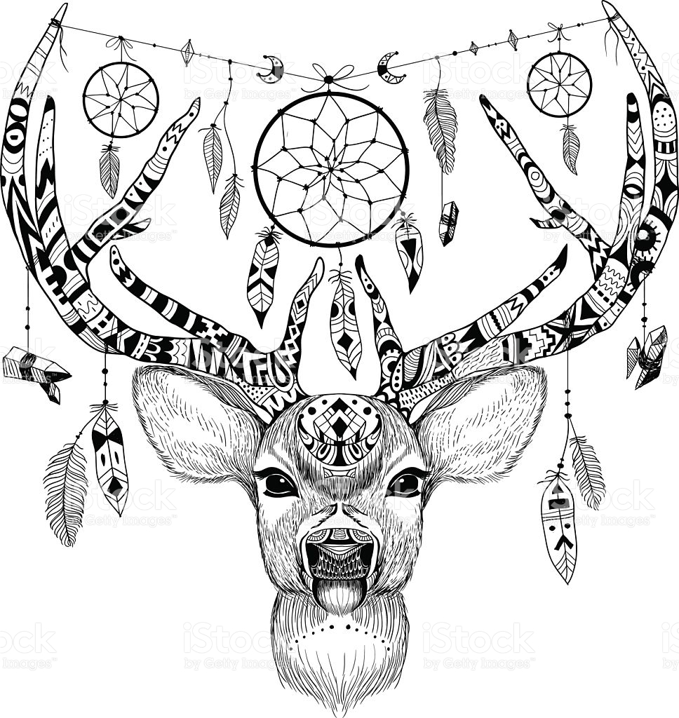 968x1024 Drawn Reindeer Line Drawing