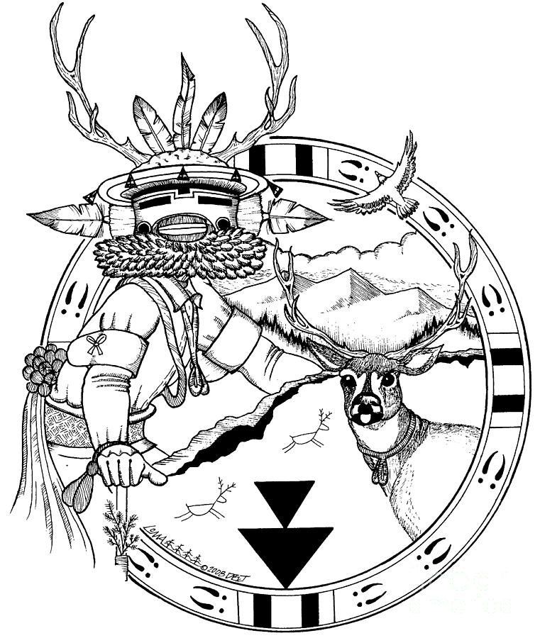 761x900 Deer Brotherhood Drawing By Dalton James