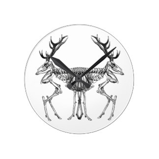 324x324 Deer Skeleton Wall Clocks Zazzle