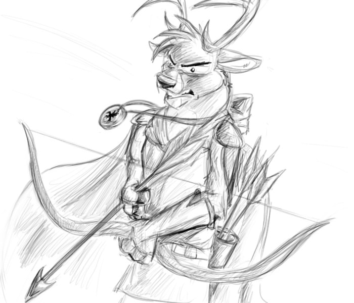 700x600 Archer Deer Sketch By Crewwolf