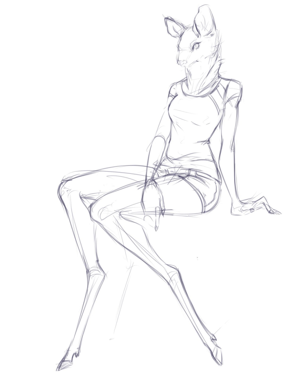 1280x1646 Furry() Musk Deer Sketch By Gloomythreat