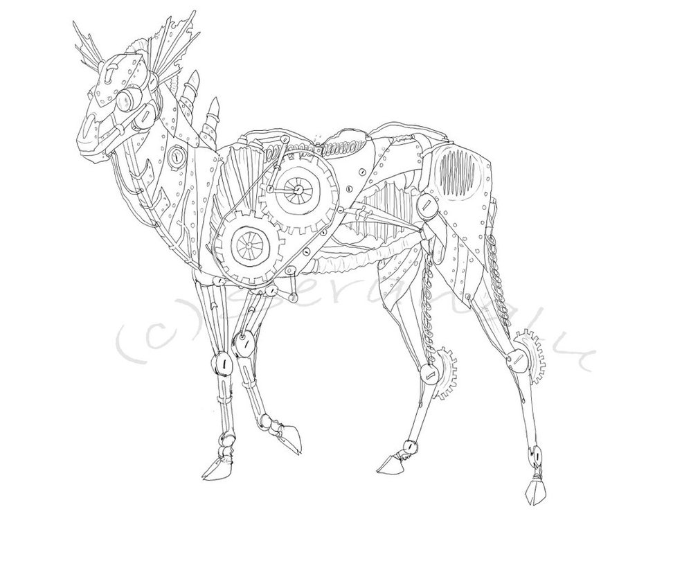 972x823 Steampunk Deer By Seranalu