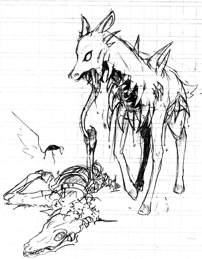 789x1013 Sketch Of A Demon Deer By Bloodsinners Peak